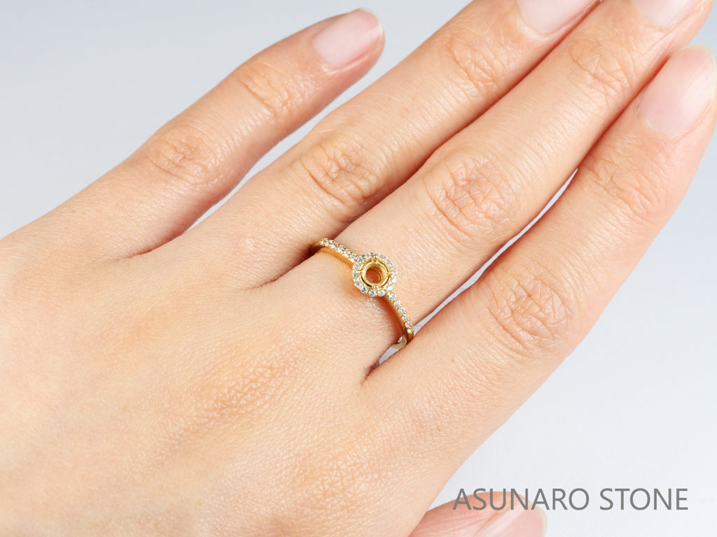 【お仕立て用】空枠番号：4248C　3mm用　リング枠　取り巻き【オーダージュエリー用】