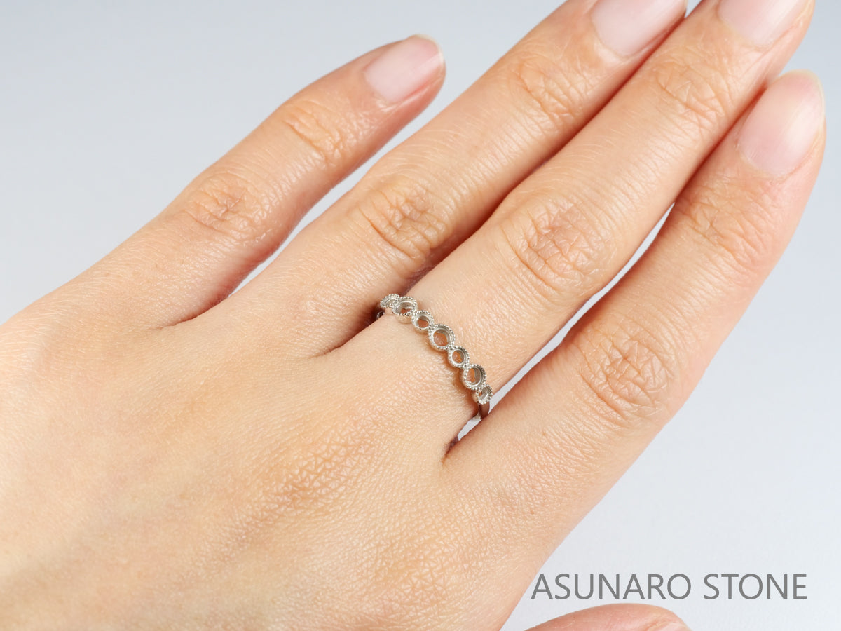 【お仕立て用】空枠番号：3670C　2.5mm 2mm用　リング枠　ハーフエタニティ【オーダージュエリー用】hpv