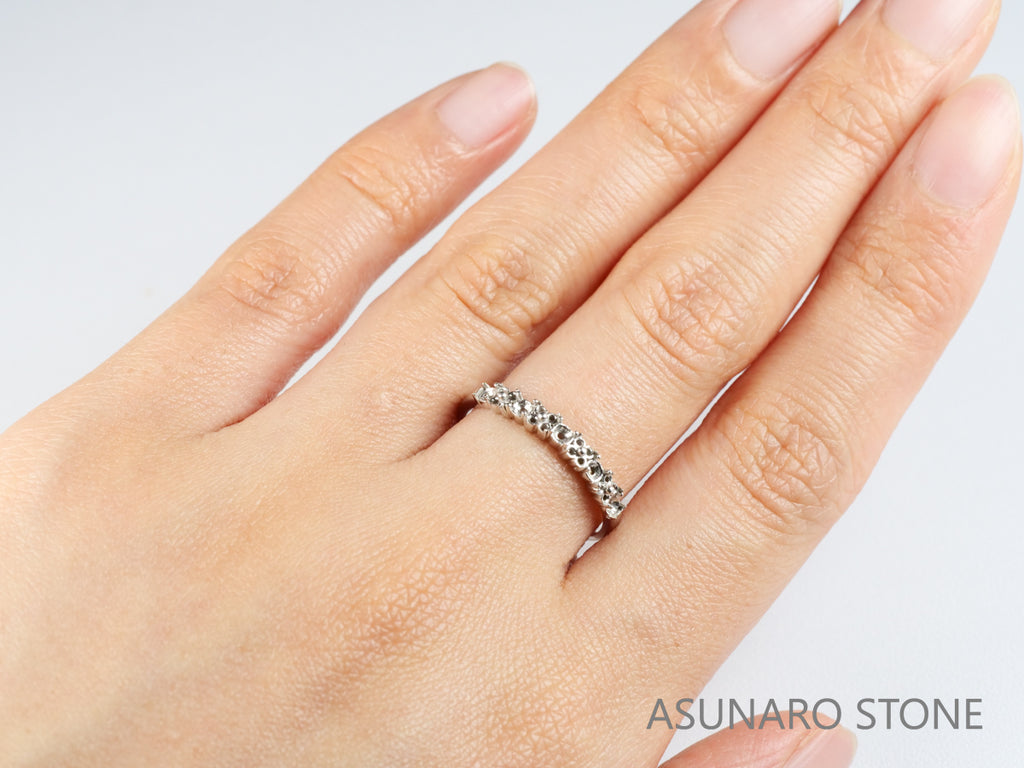 【お仕立て用】空枠番号：1484C　2mm 1.2mm用　リング枠　ハーフエタニティ【オーダージュエリー用】hpv