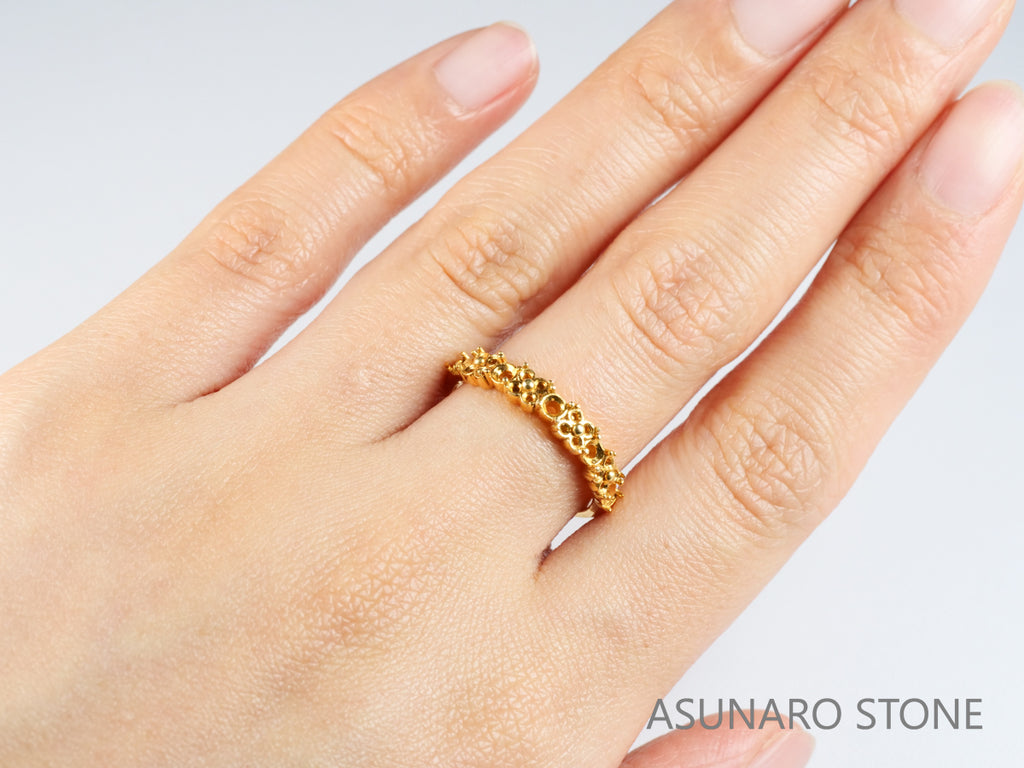 【お仕立て用】空枠番号：1485C　2.5mm 1.6mm用　リング枠　ハーフエタニティ【オーダージュエリー用】hpv