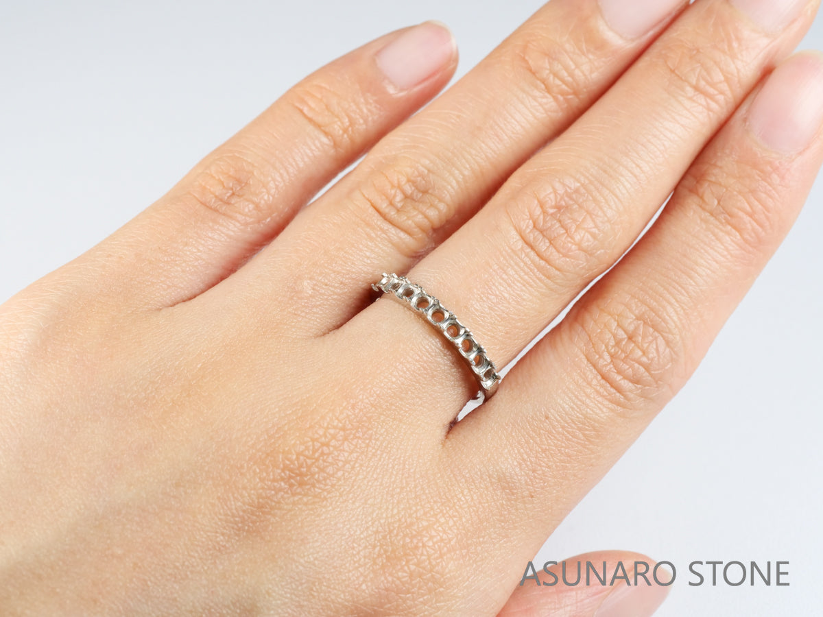 【お仕立て用】空枠番号：S9A　2.5mm用　リング枠　ハーフエタニティ【オーダージュエリー用】hpv