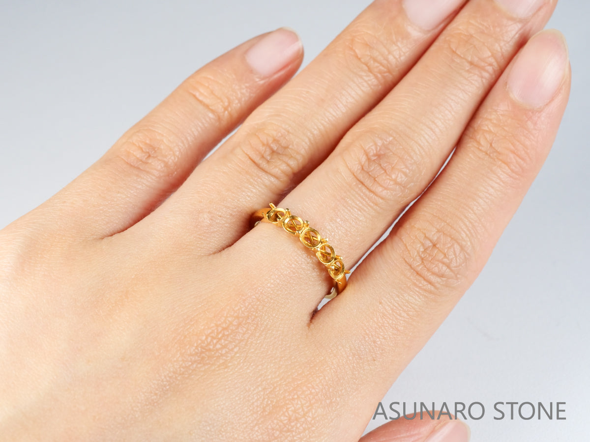 【お仕立て用】空枠番号：3184C　3.5～4mm用　リング枠　ハーフエタニティ【オーダージュエリー用】hpv