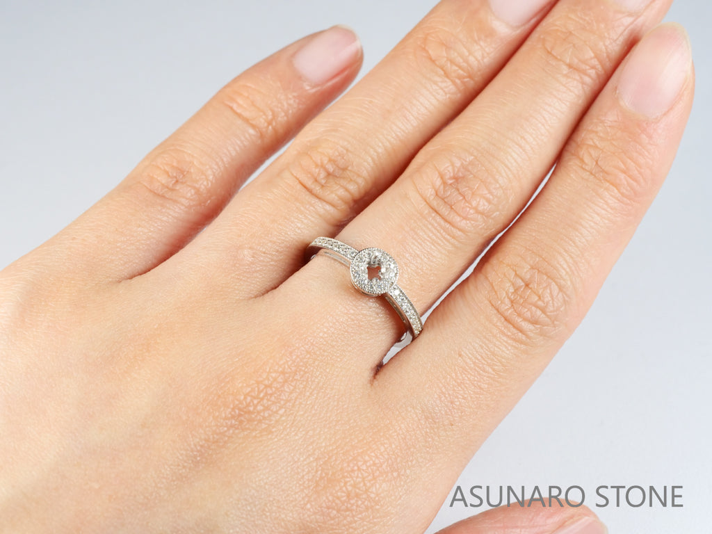 【お仕立て用】空枠番号：2521C　3mm用　リング枠　取り巻き【オーダージュエリー用】