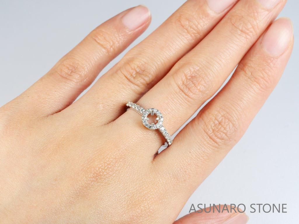 【お仕立て用】空枠番号：2530C　4mm用　リング枠　取り巻き【オーダージュエリー用】