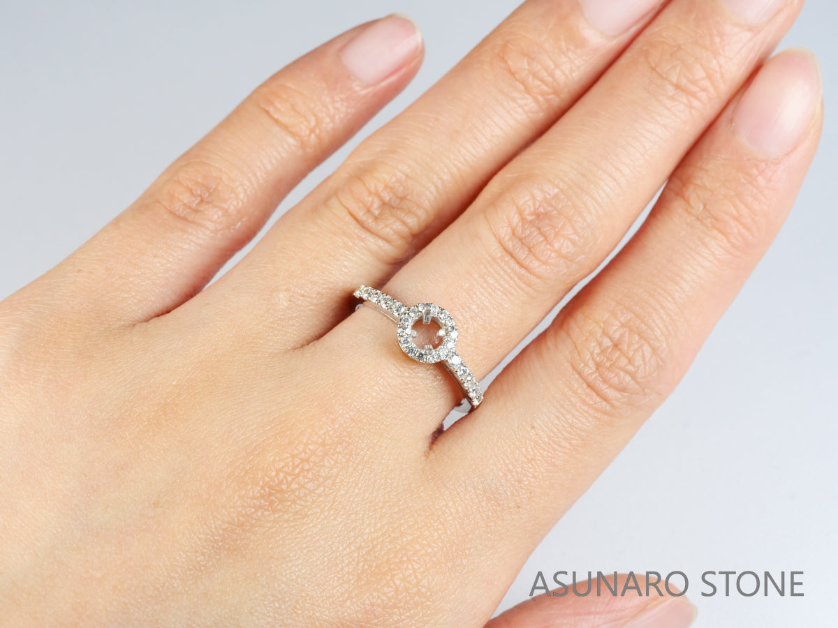 【お仕立て用】空枠番号：2530C　4mm用　リング枠　取り巻き【オーダージュエリー用】