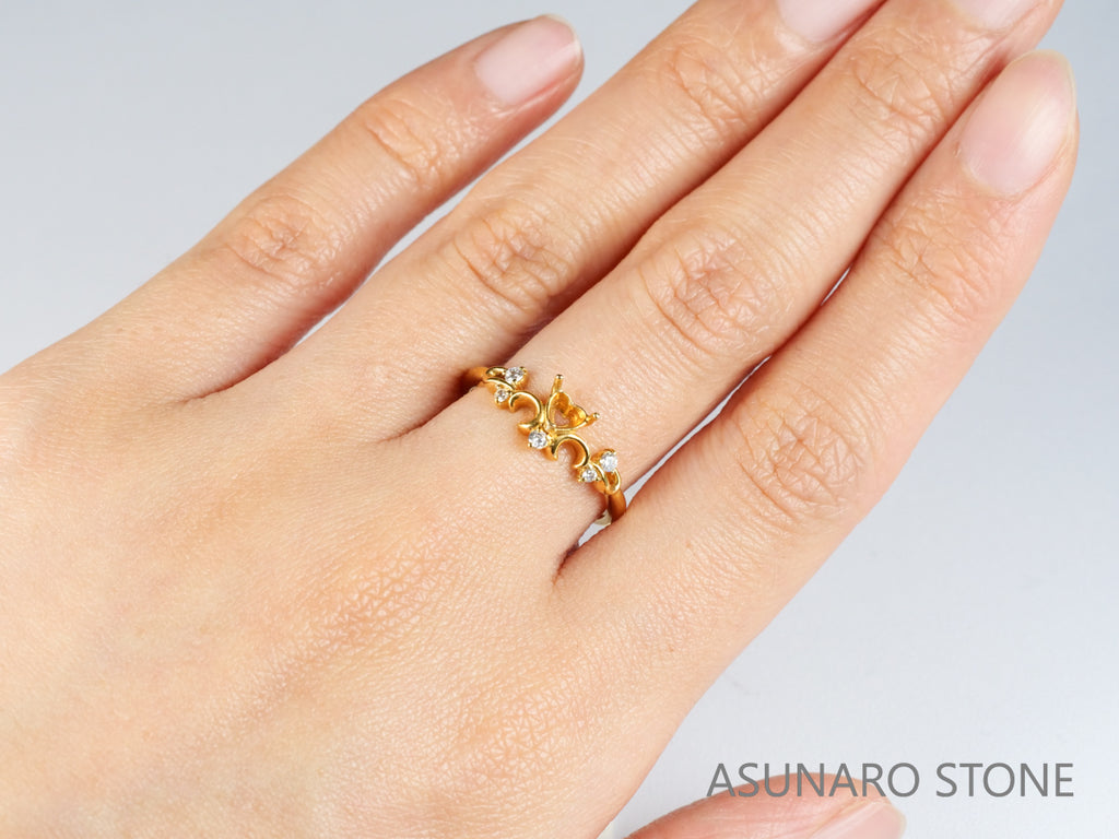 【お仕立て用】空枠番号：547G リング枠【オーダージュエリー用】