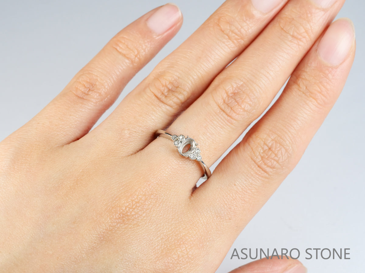 【お仕立て用】空枠番号：4609C　リング枠【オーダージュエリー用】