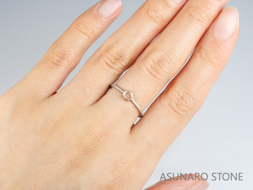 【お仕立て用】空枠番号：S28A　約1.1mm幅　つや消し　リング枠　ダイヤなし【オーダージュエリー用】
