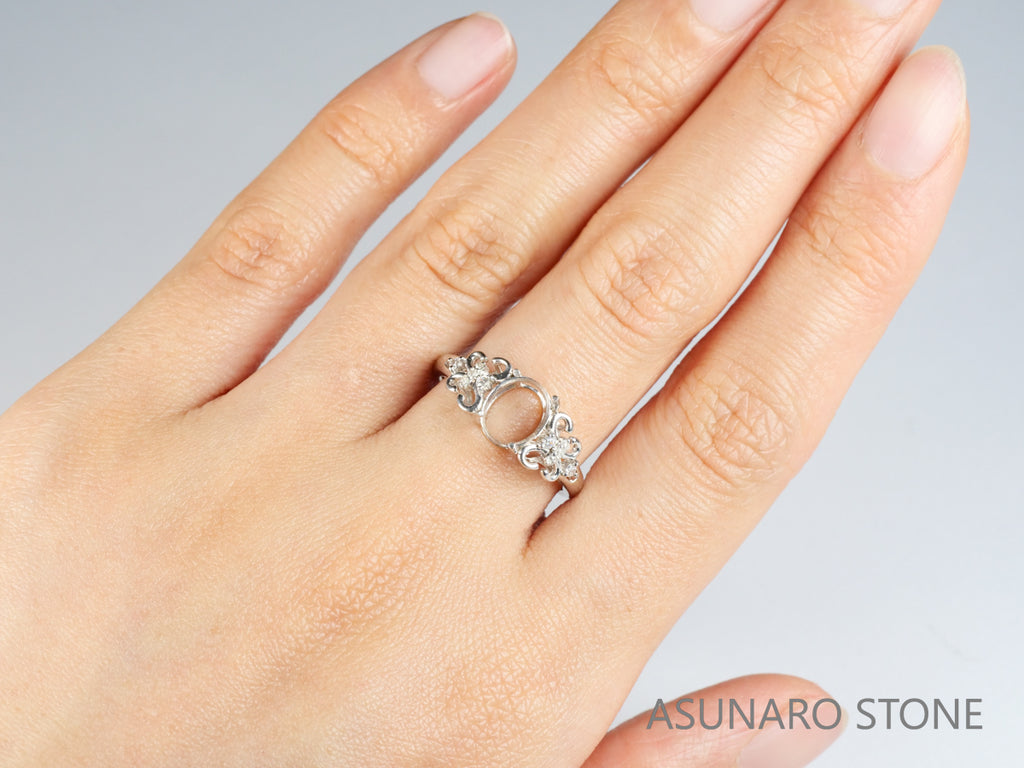 【お仕立て用】空枠番号：3687C　リング枠【オーダージュエリー用】