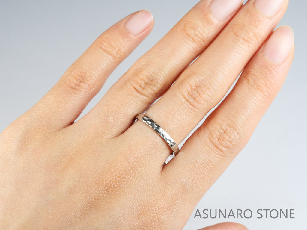 【お仕立て用】空枠番号：2941C　約2.3mm幅　槌目　リング枠　ダイヤなし【オーダージュエリー用】