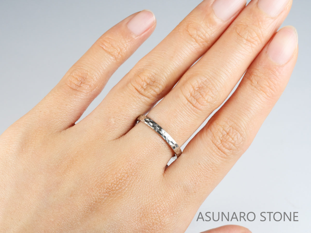 【お仕立て用】空枠番号：2941C　約2.3mm幅　槌目　リング枠　ダイヤなし【オーダージュエリー用】