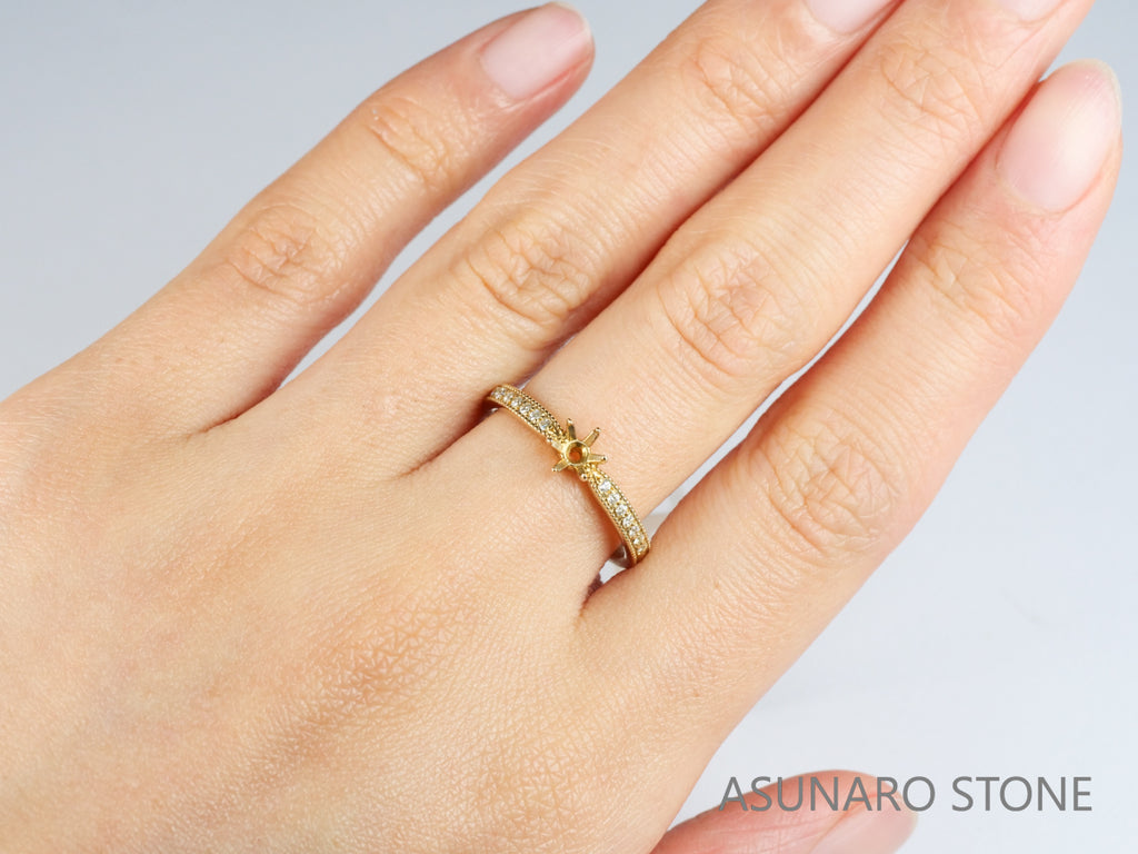 【お仕立て用】空枠番号：3821C　リング枠【オーダージュエリー用】