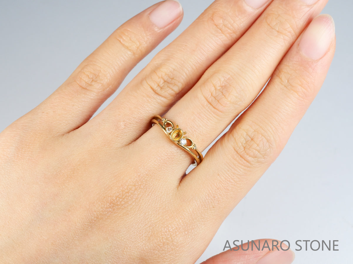 【お仕立て用】空枠番号：1954C　リング枠　ティアラ【オーダージュエリー用】