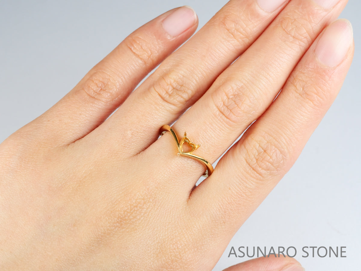 【お仕立て用】空枠番号：2247C　リング枠　V字枠　ダイヤなし【オーダージュエリー用】