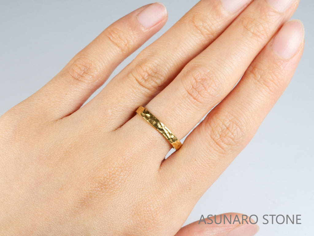 【お仕立て用】空枠番号：3959C-D　約2.7mm幅　槌目加工　リング枠　ダイヤなし【オーダージュエリー用】