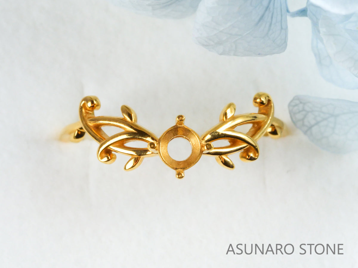 【お仕立て用】空枠番号：S41A　リング枠　V字枠　ダイヤなし【オーダージュエリー用】