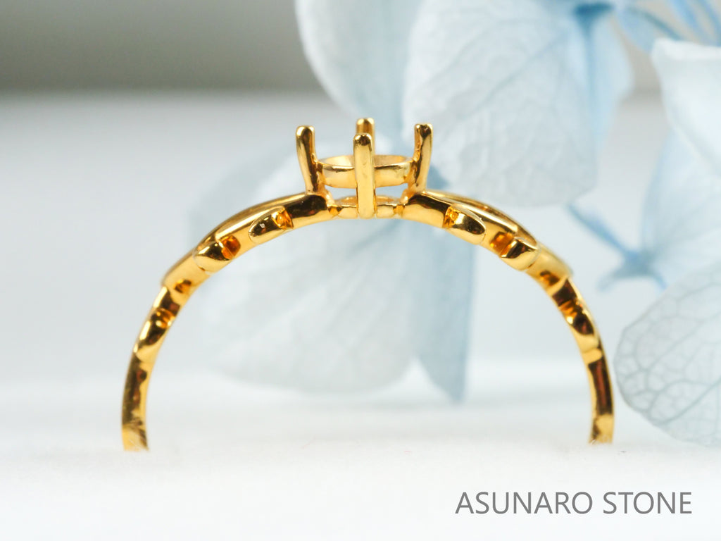 【お仕立て用】空枠番号：S41A　リング枠　V字枠　ダイヤなし【オーダージュエリー用】