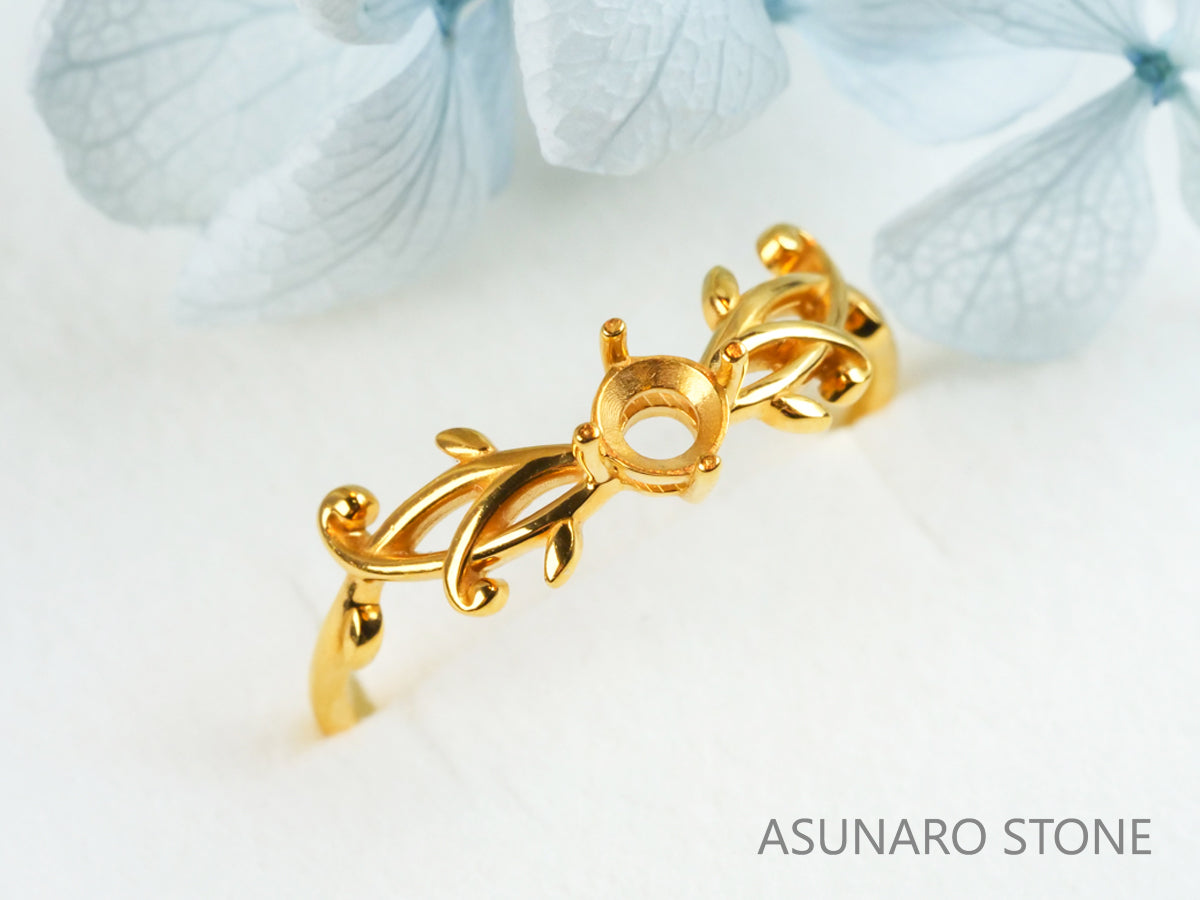 【お仕立て用】空枠番号：S41A　リング枠　V字枠　ダイヤなし【オーダージュエリー用】