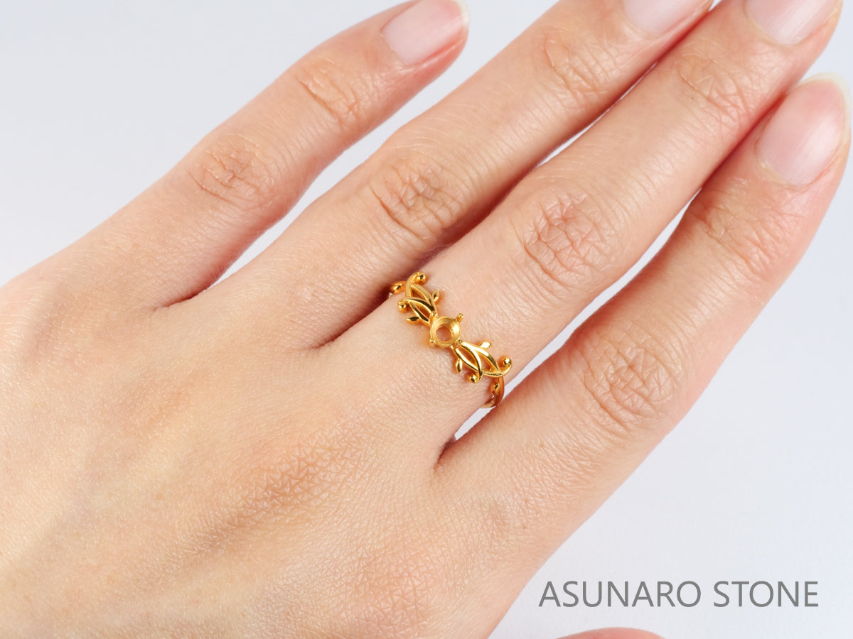 【お仕立て用】空枠番号：S41A　リング枠　V字枠　ダイヤなし【オーダージュエリー用】