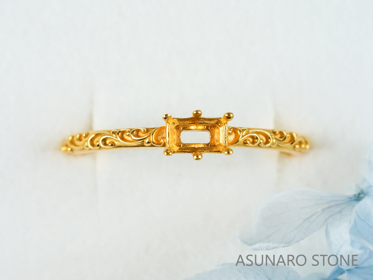 【お仕立て用】空枠番号：4949C　リング枠　ダイヤなし【オーダージュエリー用】