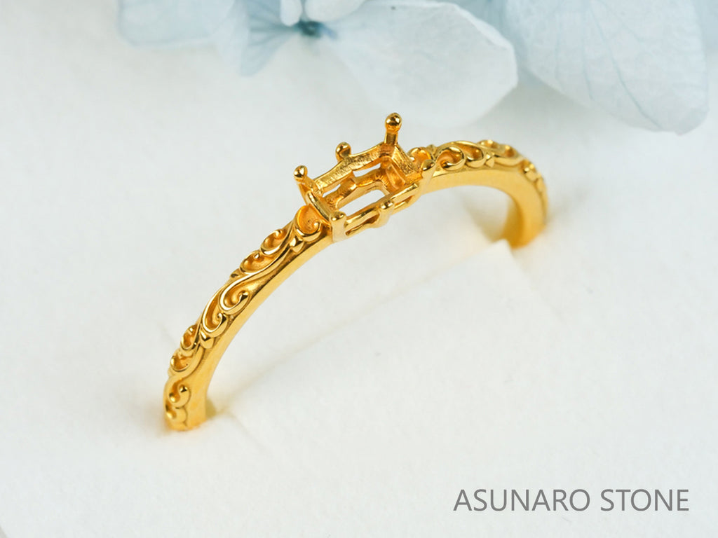 【お仕立て用】空枠番号：4949C　リング枠　ダイヤなし【オーダージュエリー用】