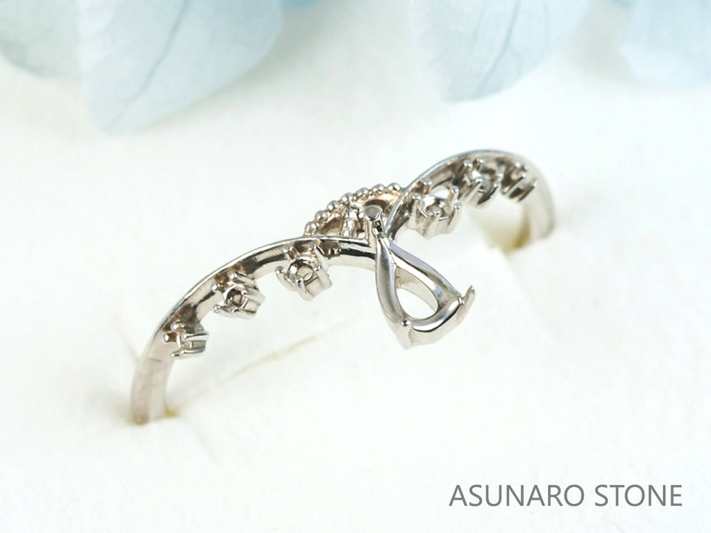 【お仕立て用】空枠番号：S38A　リング枠　V字枠　ティアラ【オーダージュエリー用】