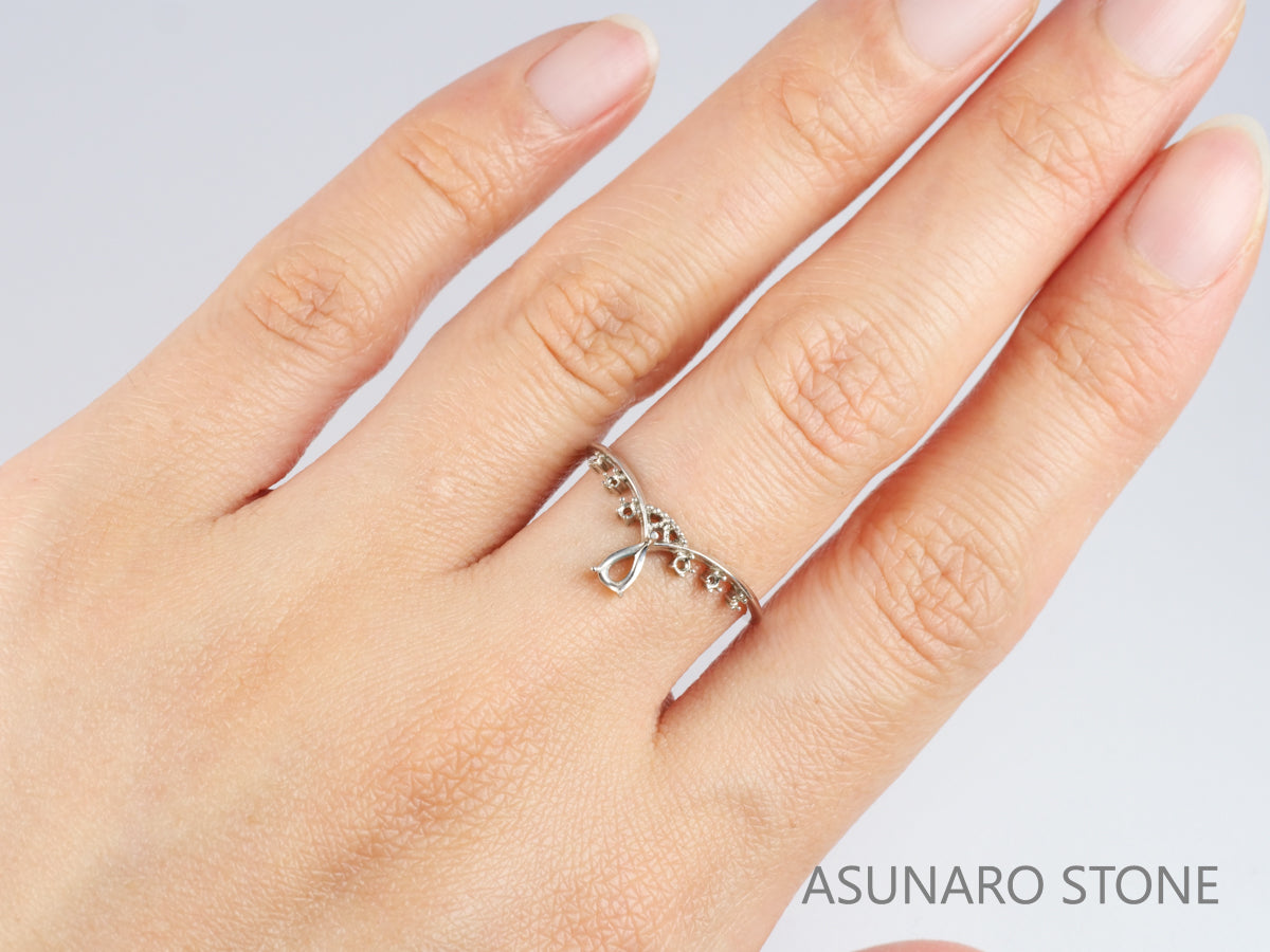 【お仕立て用】空枠番号：S38A　リング枠　V字枠　ティアラ【オーダージュエリー用】