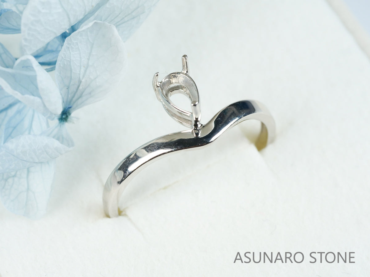 【お仕立て用】空枠番号：5277C　リング枠　V字枠　ダイヤなし【オーダージュエリー用】