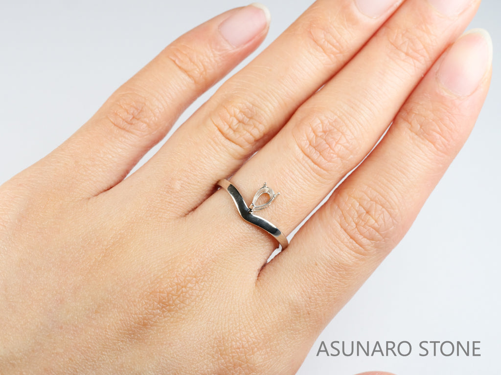 【お仕立て用】空枠番号：5277C　リング枠　V字枠　ダイヤなし【オーダージュエリー用】