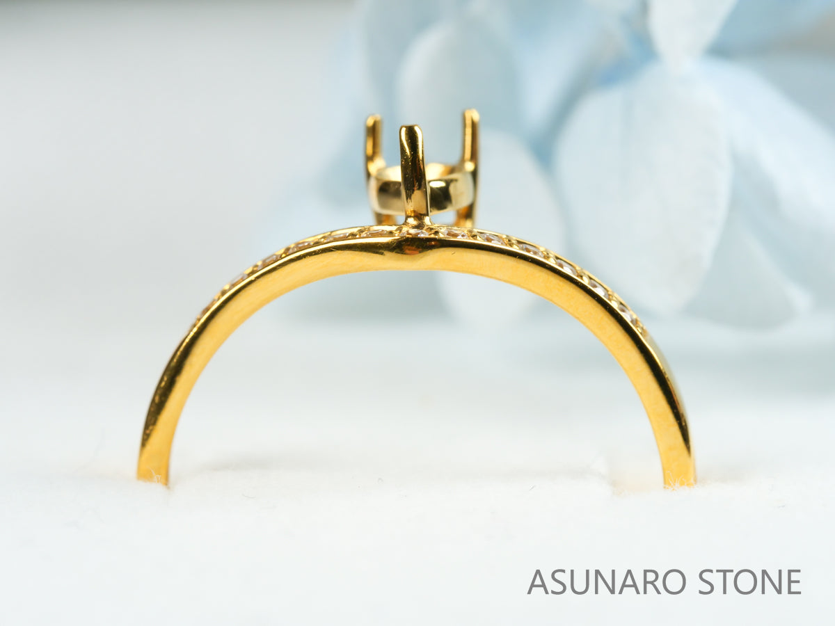 【お仕立て用】空枠番号：5279C　リング枠　V字枠【オーダージュエリー用】