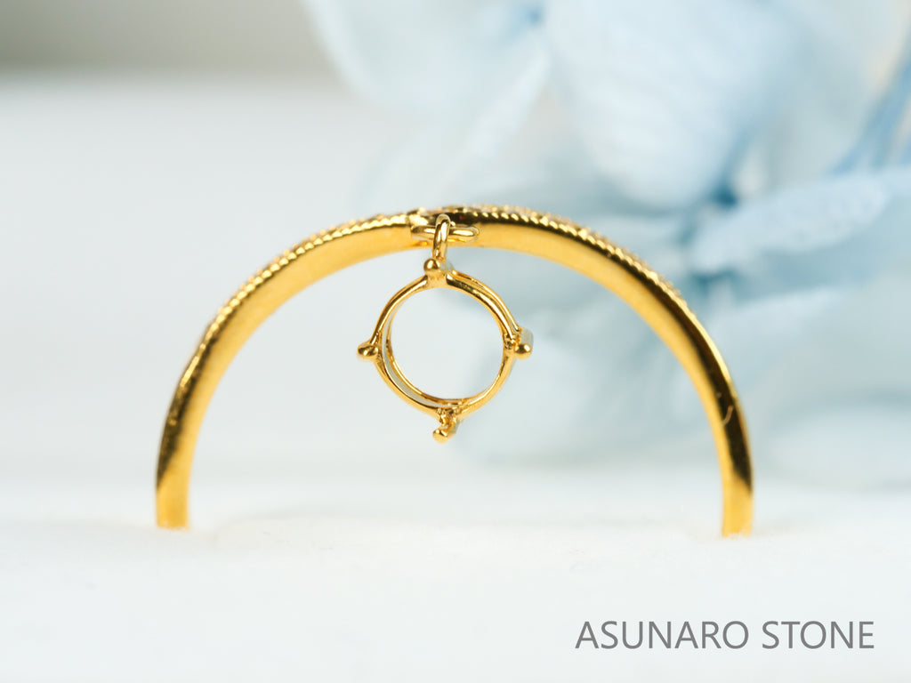 【お仕立て用】空枠番号：5278C　リング枠　V字枠【オーダージュエリー用】