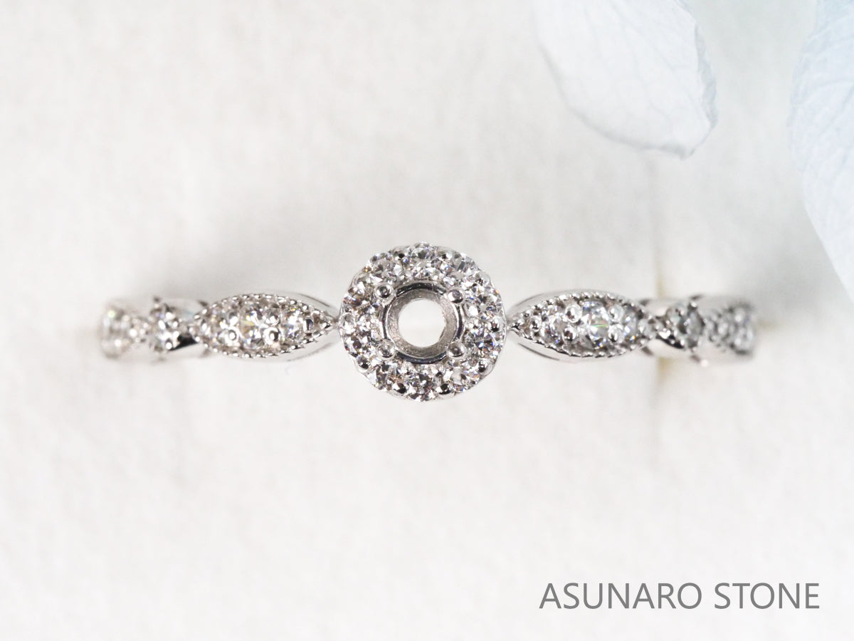 【お仕立て用】空枠番号：5229C　2.5mm用　リング枠　取り巻き【オーダージュエリー用】