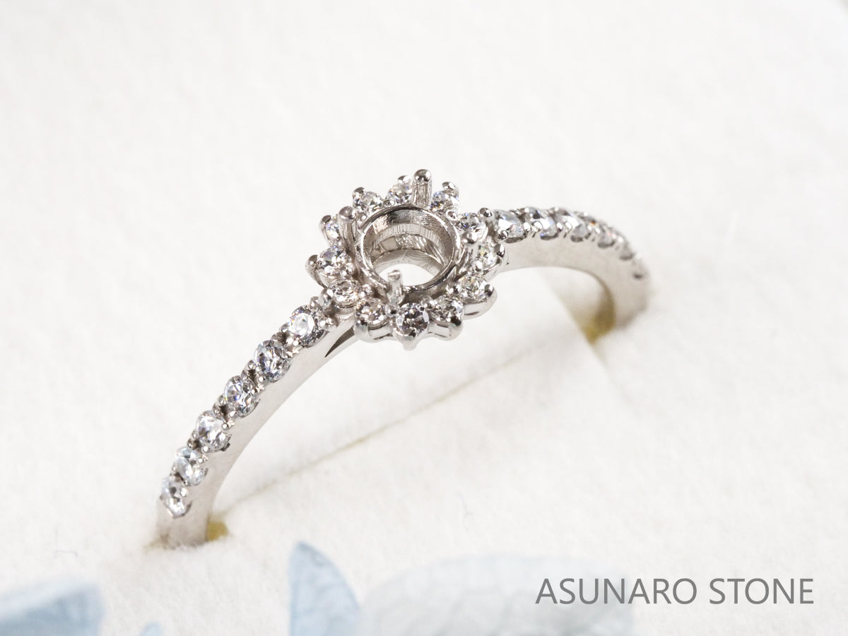 【お仕立て用】空枠番号：5271C　3mm用　リング枠　取り巻き【オーダージュエリー用】