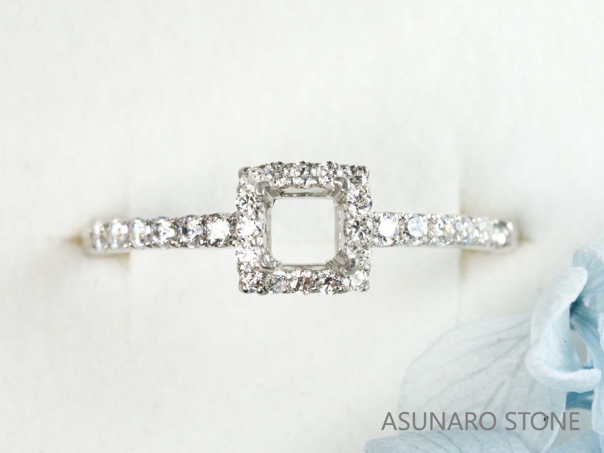 【お仕立て用】空枠番号：2622C　3mm用　リング枠　取り巻き【オーダージュエリー用】