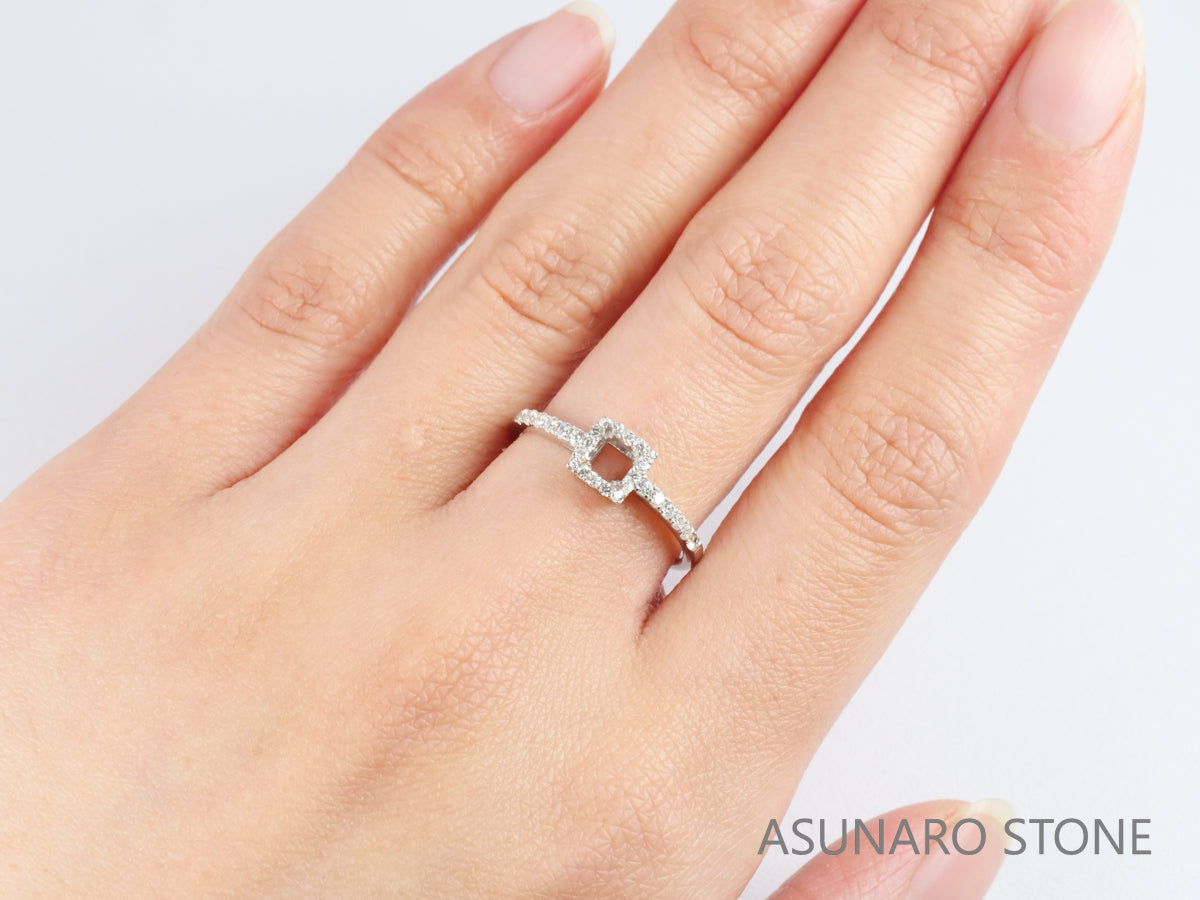 【お仕立て用】空枠番号：2622C　3mm用　リング枠　取り巻き【オーダージュエリー用】