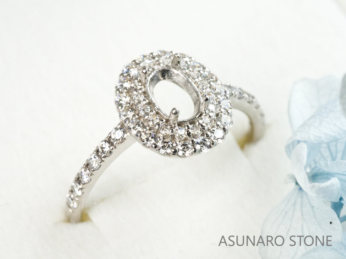 【お仕立て用】空枠番号：4964C　5×3mm用　リング枠　取り巻き【オーダージュエリー用】