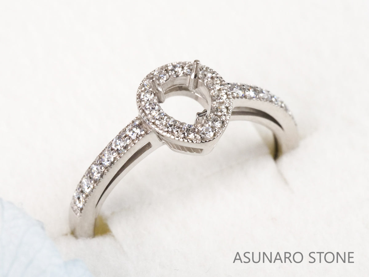 【お仕立て用】空枠番号：2551C　4.5×4mm用　リング枠　取り巻き【オーダージュエリー用】