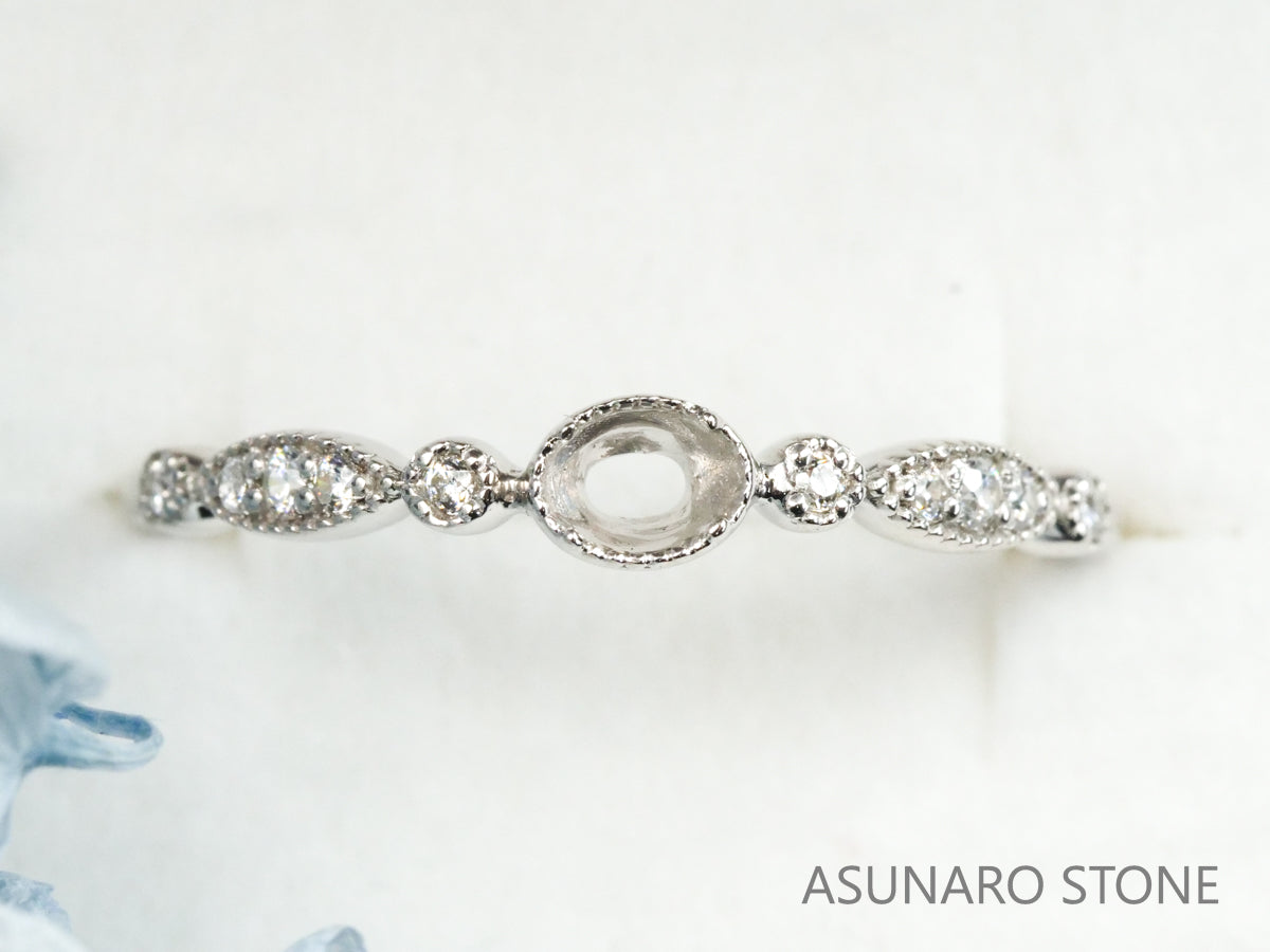 【お仕立て用】空枠番号：5228C　2.5×3.5mm用　リング枠【オーダージュエリー用】