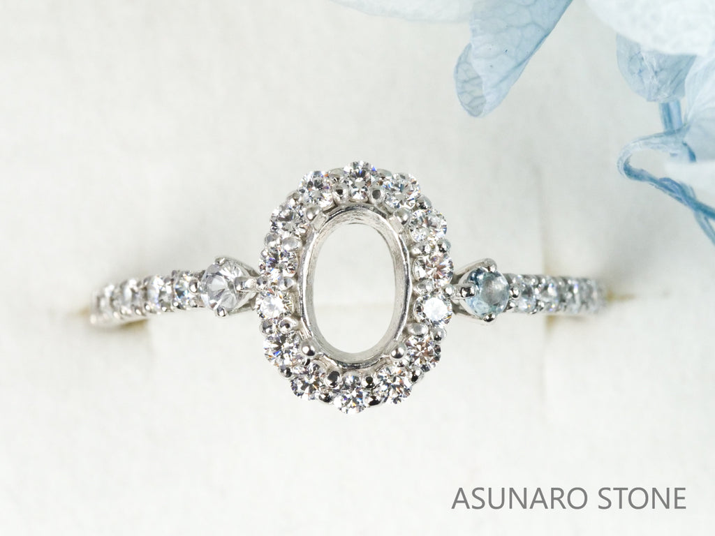 【お仕立て用】空枠番号：4975C　5×3mm用　リング枠　取り巻き【オーダージュエリー用】