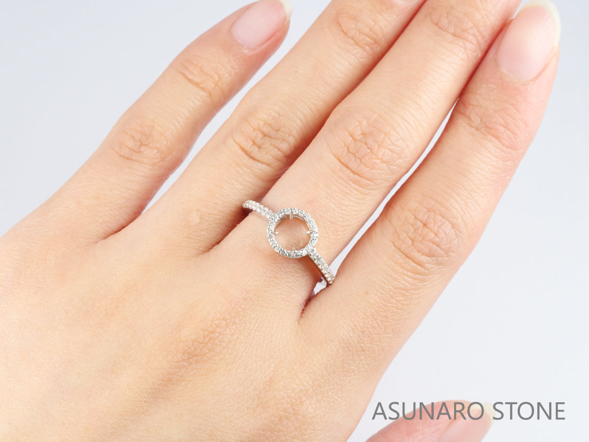 【お仕立て用】空枠番号：4931C　6mm用　リング枠　取り巻き【オーダージュエリー用】