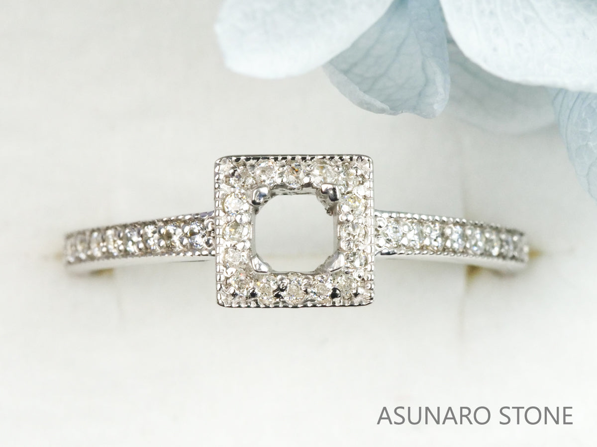 【お仕立て用】空枠番号：2624C　3mm用　リング枠　取り巻き【オーダージュエリー用】