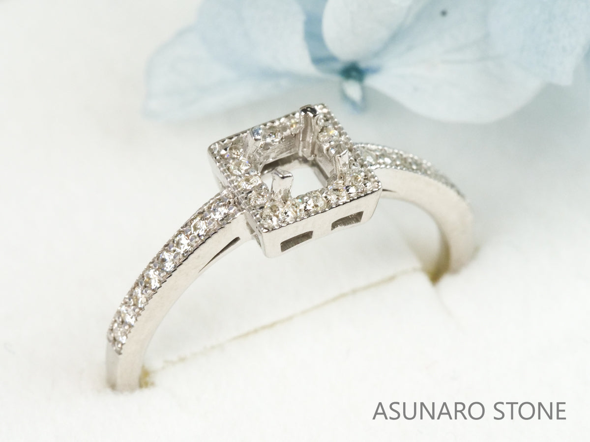 【お仕立て用】空枠番号：2624C　3mm用　リング枠　取り巻き【オーダージュエリー用】