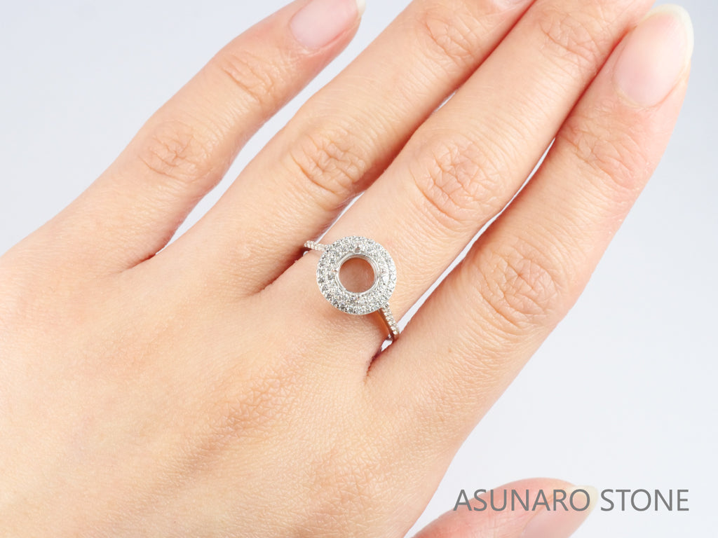 【お仕立て用】空枠番号：4065C　5mm用　リング枠　取り巻き【オーダージュエリー用】