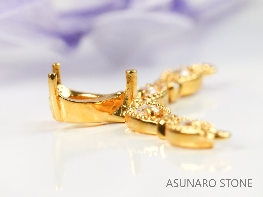 【お仕立て用】空枠番号：5104C　両吊りネックレス　ペンダントトップ枠【オーダージュエリー用】