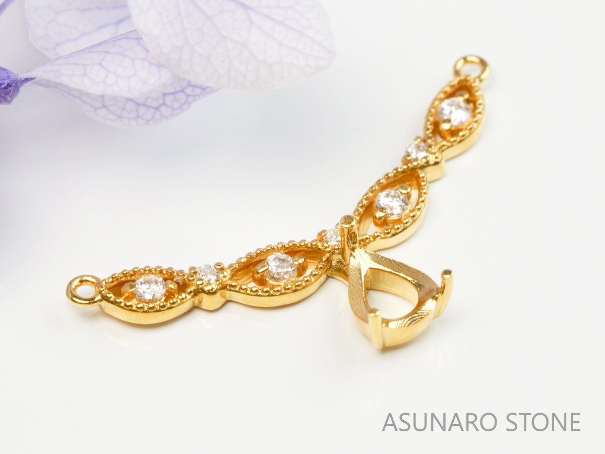 【お仕立て用】空枠番号：5104C　両吊りネックレス　ペンダントトップ枠【オーダージュエリー用】