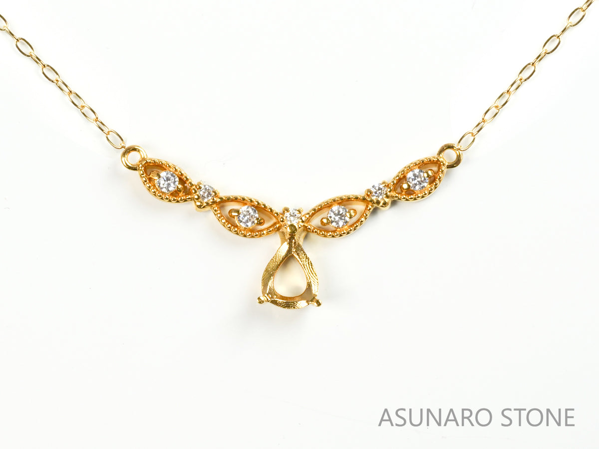 【お仕立て用】空枠番号：5104C　両吊りネックレス　ペンダントトップ枠【オーダージュエリー用】