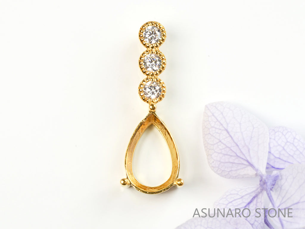 【お仕立て用】空枠番号：4256C　ペンダントトップ枠【オーダージュエリー用】