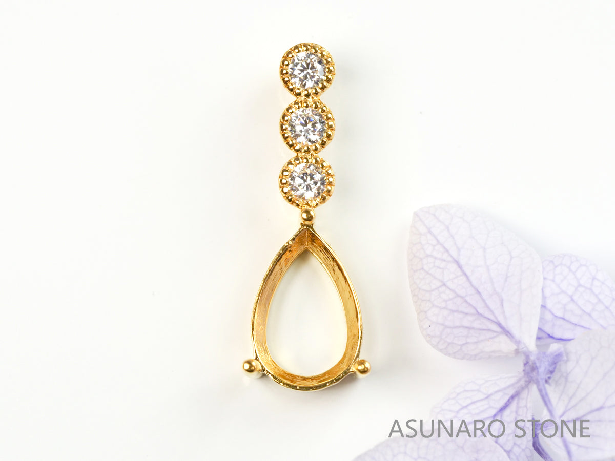 【お仕立て用】空枠番号：4256C　ペンダントトップ枠【オーダージュエリー用】