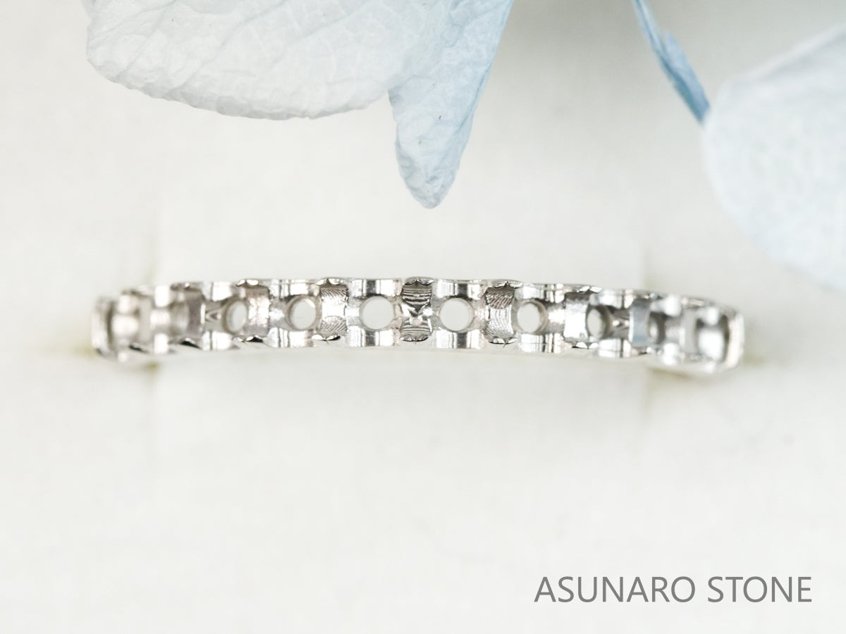 【お仕立て用】空枠番号：S42A　2.3mm用　リング枠　ハーフエタニティ【オーダージュエリー用】hpv