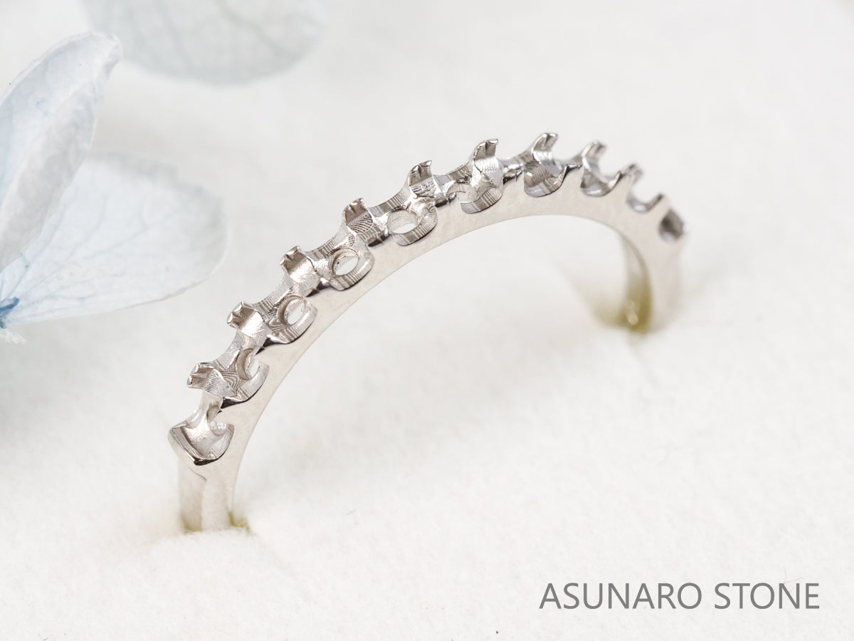 【お仕立て用】空枠番号：S42A　2.3mm用　リング枠　ハーフエタニティ【オーダージュエリー用】hpv